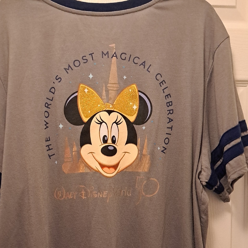 Disney 50th Anniversay Shirt with Gold Minnie Mouse